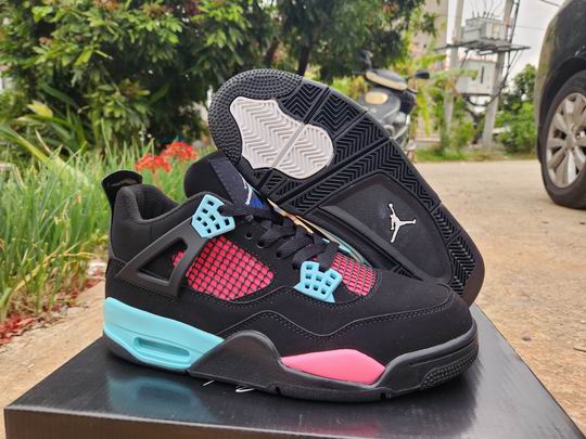 Air Jordan 4 Black Blue Pink Men's Women's Basketball Shoes AJ4-46